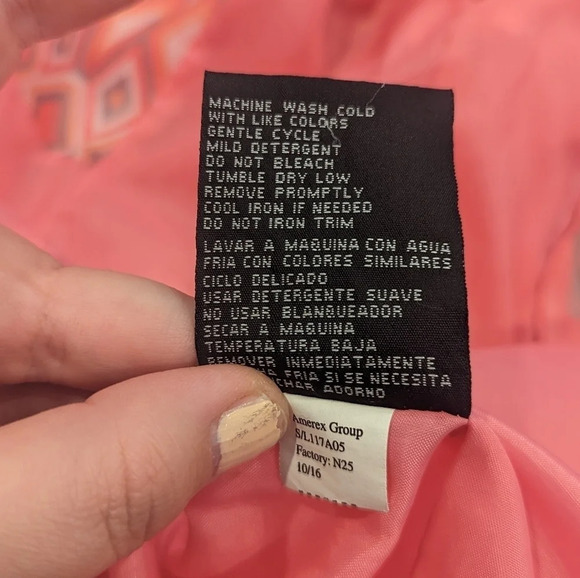 London Fog Girl 14-16 Pink Coral Trench Coat Button Front Removable Hood Frill - Picture 11 of 13